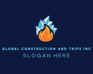 Refrigeration - Flame Iceberg Ventilation logo design