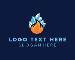Hvac - Flame Iceberg Ventilation logo design