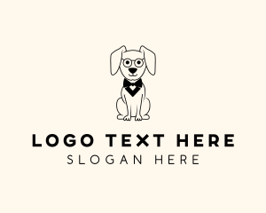 Bow Tie - Cartoon Smart Dog logo design