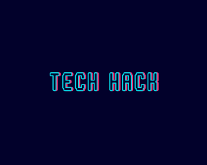 Pixel Neon Software logo design