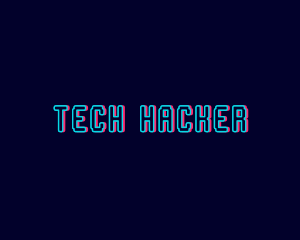 Hacking - Pixel Neon Software logo design