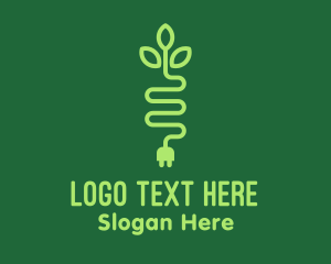 Charger - Green Eco Plug logo design
