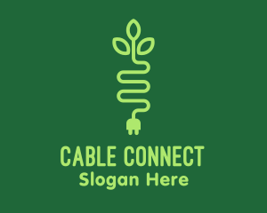 Cable - Green Eco Plug logo design