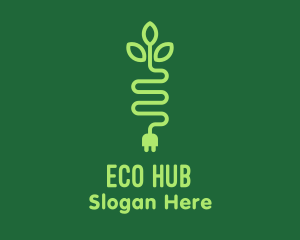 Green Eco Plug logo design