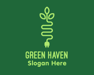 Green Eco Plug logo design