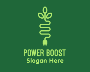 Charger - Green Eco Plug logo design