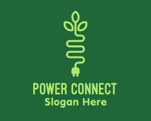 Plug - Green Eco Plug logo design