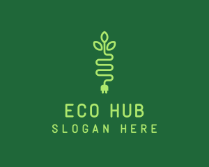 Green Eco Plug logo design