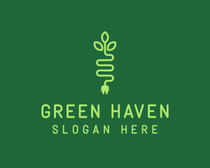 Green Eco Plug logo design