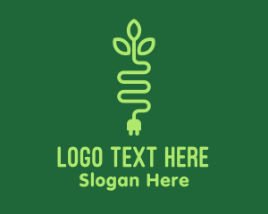 Electrician - Green Eco Plug logo design