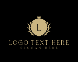 Lettermark - Royal Crown Wreath logo design