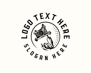 Hand Drawn - Tattoo Machine Needle logo design
