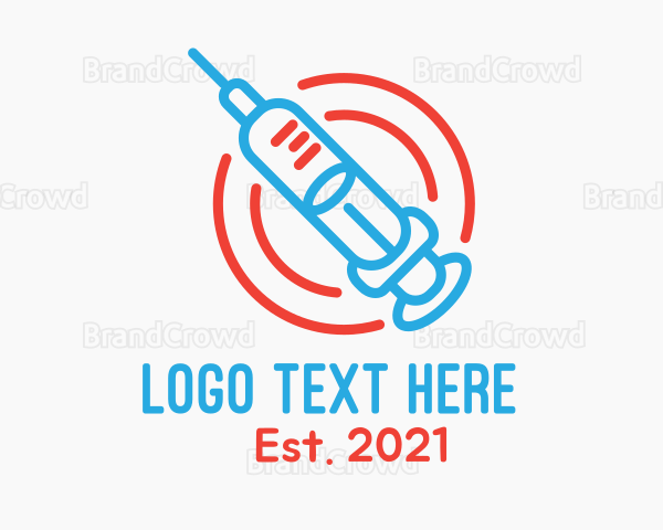 Health Vaccine Syringe Logo