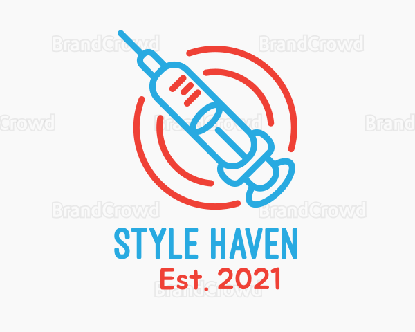 Health Vaccine Syringe Logo