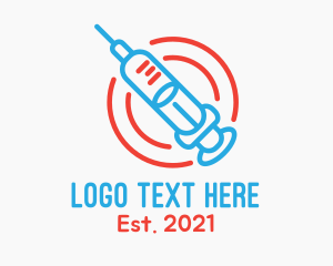 Cure - Health Vaccine Syringe logo design