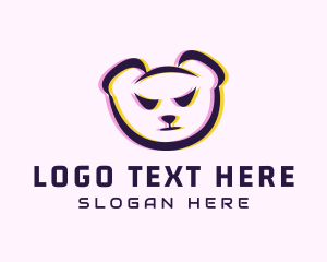 Cyberspace - Bear Gaming Glitch logo design