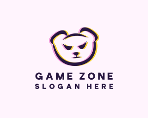 Bear Gaming Glitch logo design