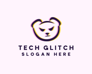 Bear Gaming Glitch logo design