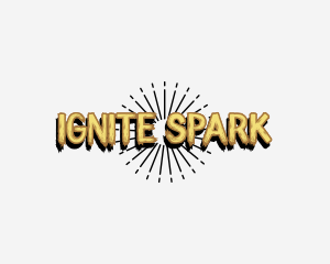 Retro Firework Spark logo design