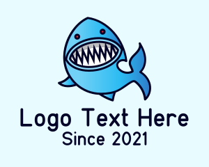 Marine Animal - Scary Shark Teeth logo design