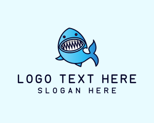 Fish - Scary Shark Teeth logo design