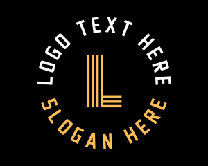 Men - Yellow Letter Circle logo design