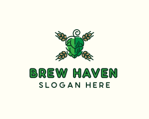 Brew - Barley Hops Brew logo design