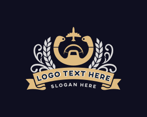 Airplane - Airplane Steering Wheel logo design