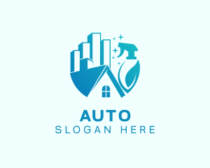 House Cleaning Building Logo