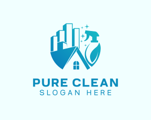 House Cleaning Building logo design