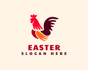 Orange Bird - Chicken Rooster Poultry logo design