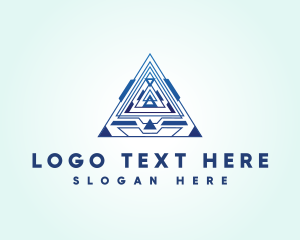 Triad - Technology Pyramid Triangle logo design