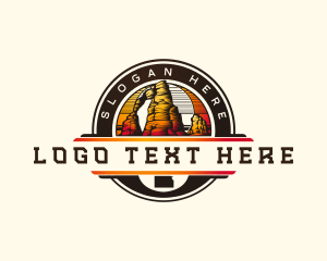 Red Rocks - Kansas Rock Mountains logo design