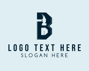 Fixer - Hammer Nail Letter B logo design