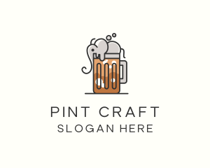 Pint - Elephant Beer Pub logo design