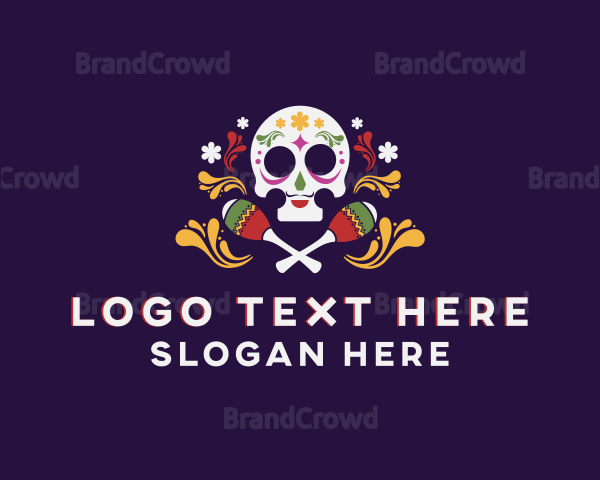 Festive Skull Skeleton Logo