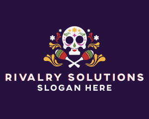 Festive Skull Skeleton Logo