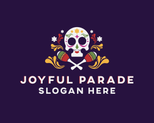 Parade - Festive Skull Skeleton logo design