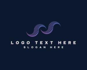 Biotech - Digital Wave Stripe logo design