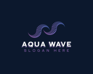 Digital Wave Stripe logo design