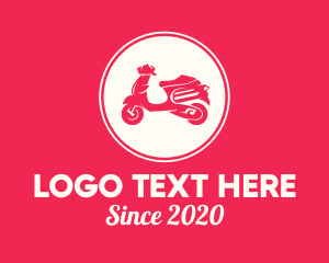 Riding - Red Scooter Moped logo design