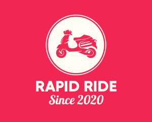 Red Scooter Moped logo design