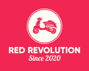 Red Scooter Moped logo design