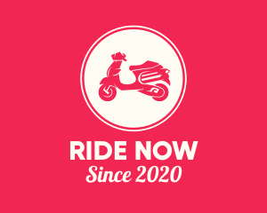 Red Scooter Moped logo design