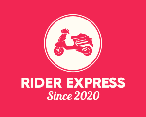 Rider - Red Scooter Moped logo design