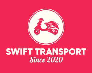 Red Scooter Moped logo design