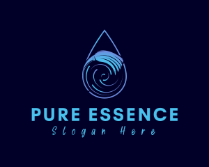 Pure - Droplet Cleaning Broom logo design