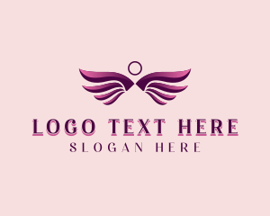 Angel - Spiritual Heavenly Wings logo design