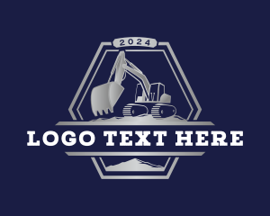 Backhoe - Excavator Construction Machinery logo design