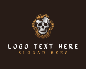 Coiled - Serpent Snake Skull logo design